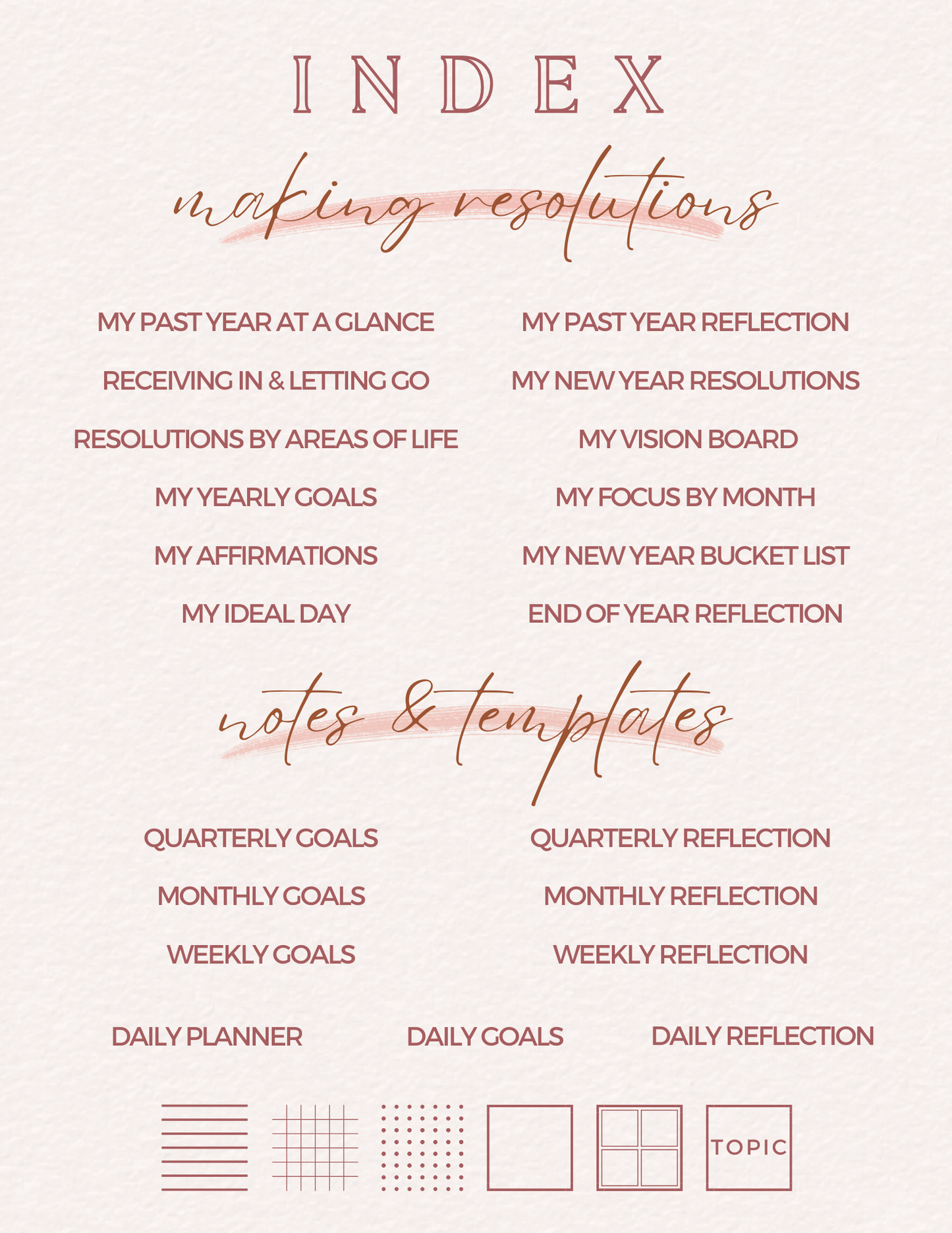 New Year Resolutions Planner